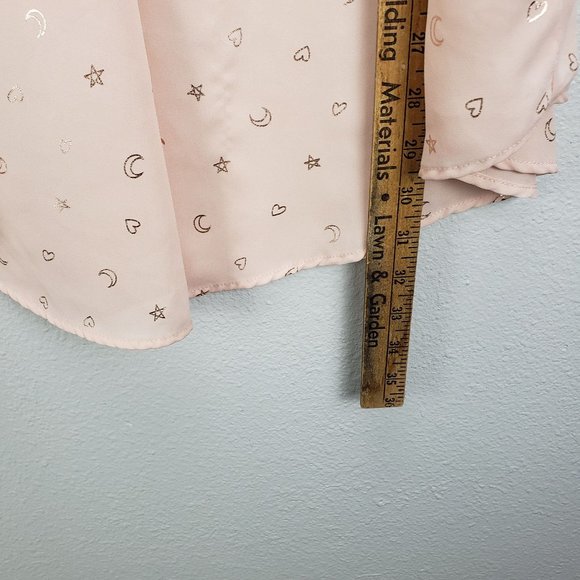 Torrid Women's Size 3 Hearts Moon And Stars Sleeveless Top Blush Pink And Gold - Picture 8 of 10